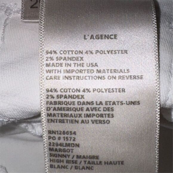 L’agence Women's White Skinny Jeans Size 29 Stretch Denim Contemporary - Picture 8 of 13
